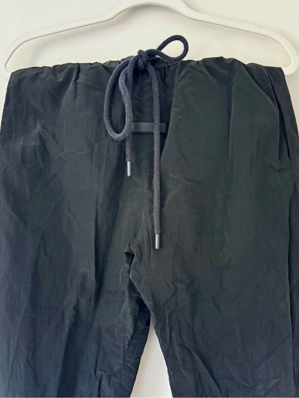 Fear of God Essentials SS24 Nylon Track Pant Joggers, Jet Black – Unisex XXS